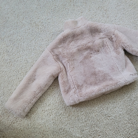 Forever 21 Cream Faux Fur Winter Jacket Preppy City Chic M - Picture 9 of 13